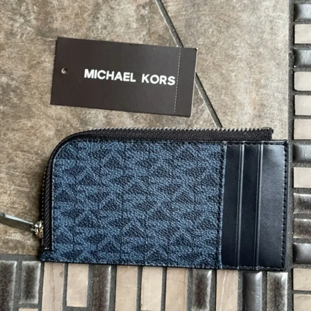 Michael Kors L Zip Mini Wallet Admiral NWT